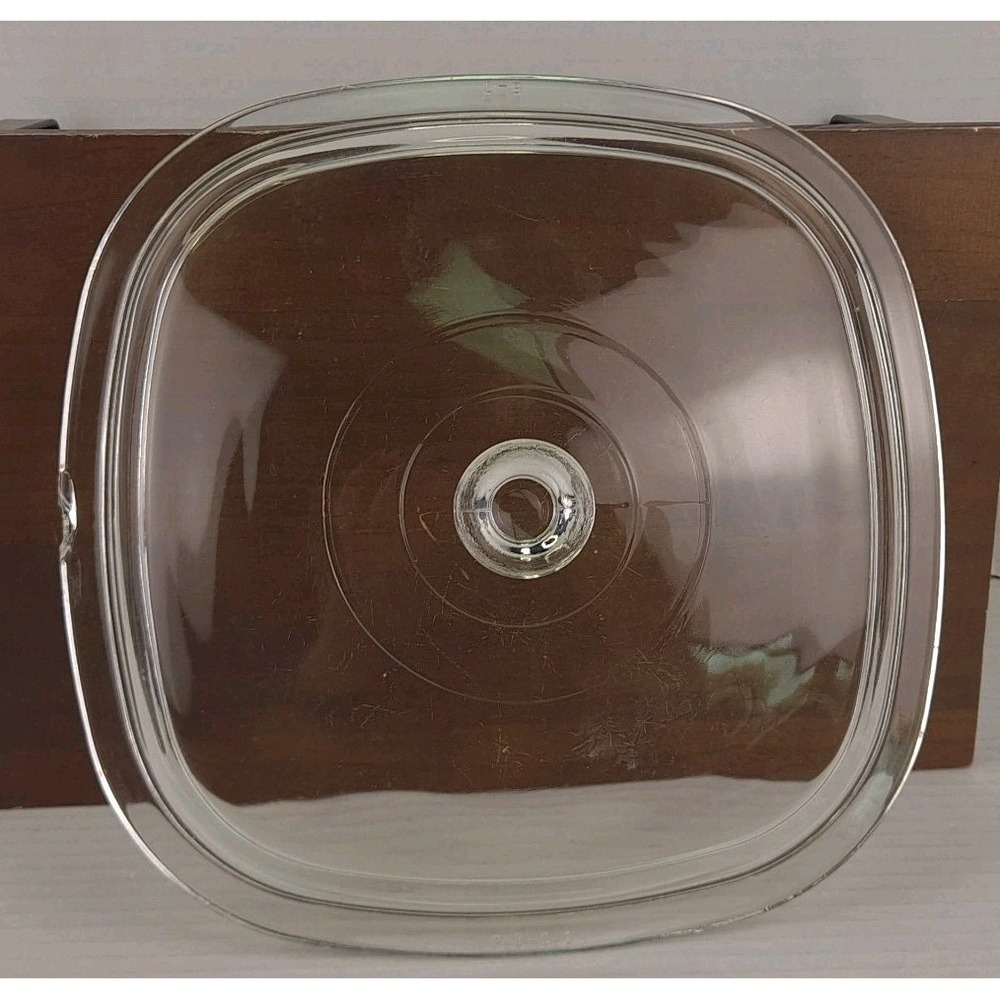 Pyrex P-9 C-1 Clear Square Casserole‎ Replacement Lid With Knob Fits 8" Square